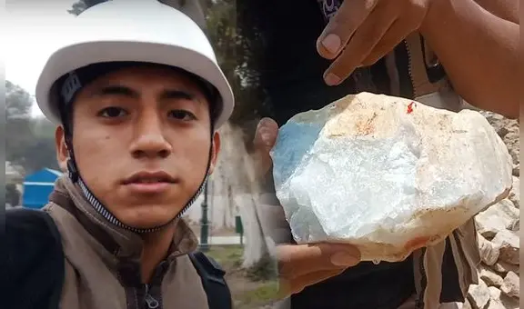 Universitario de la UNI sale de excursión y encuentra mina de piedras preciosas en su camino: "Me lo voy a llevar"