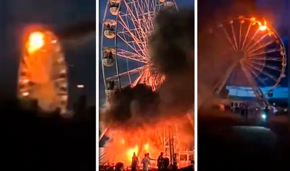 Rueda de la fortuna se incendia en festival musical en Alemania y deja más de 20 personas heridas: fue captado en VIDEO
