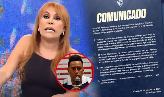 Magaly Medina opinó sobre el comunicado de Cienciano por desconocer denuncia de Pamela López: “Se hacen los locos”