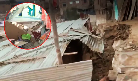 Muro de contención cae sobre vivienda en Comas mientras familia dormía: se salvaron de morir