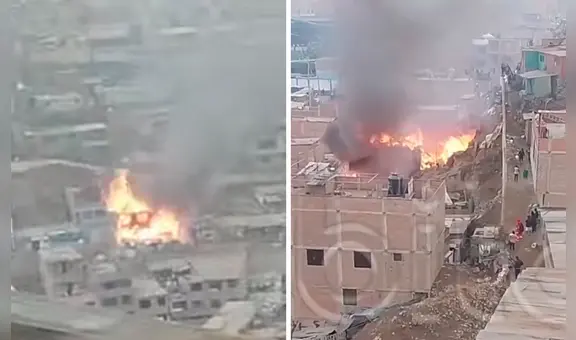 San Juan de Lurigancho: incendio en AA. HH. en Huáscar consume al menos 3 viviendas