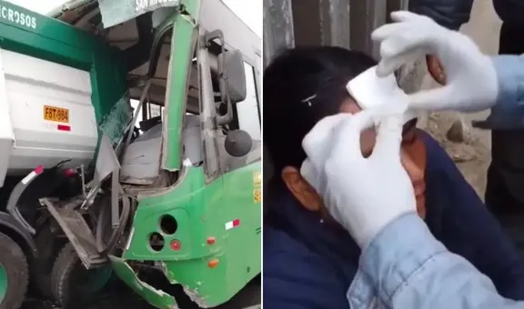 Accidente en autopista Ramiro Prialé: al menos 16 pasajeros heridos tras choque de bus con camión cisterna