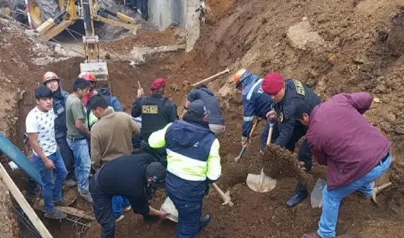 Tragedia en Huancavelica: 2 personas mueren sepultadas por colapso de muro en obra de construcción