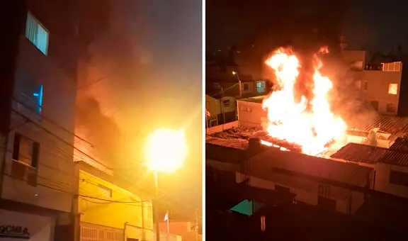 Incendio de grandes proporciones en Surco moviliza a 8 unidades del Cuerpo General de Bomberos