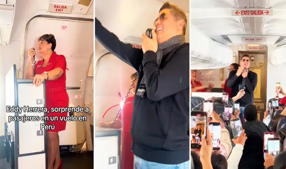 Eddy Herrera sorprende a pasajeros y se pone a cantar en avión en Perú: “Este país me ha dado tanto apoyo”