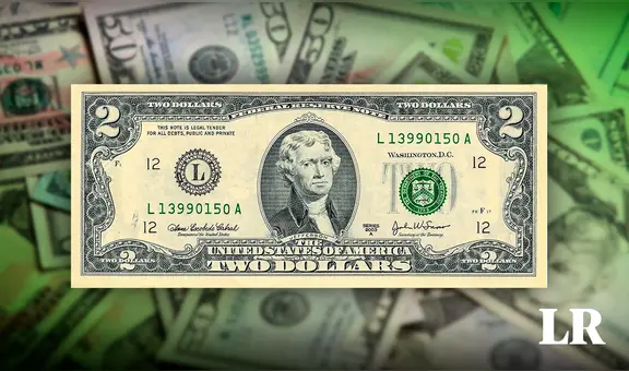 El billete de 2 dólares que tiene número de serie binario, una estrella y puedes vender por US$12.000