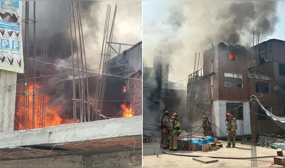 Incendio de grandes proporciones en Surco deja 3 heridos y afecta cerca de 10 viviendas