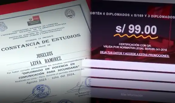 Mafias ofrecen diplomados falsos para trabajar en el Estado: venden certificados a S/99.00