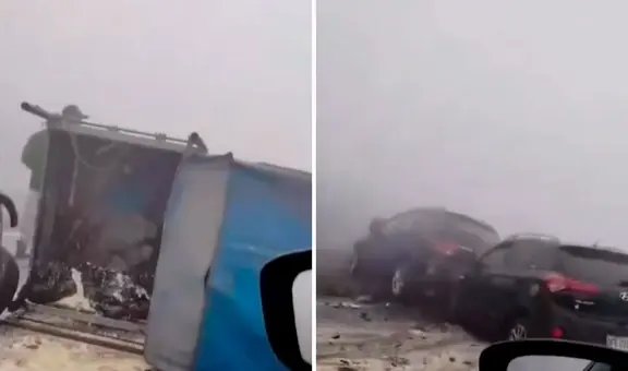 Choque múltiple en Pasamayo deja 2 heridos y restringe tránsito en la Panamericana norte