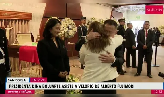 Dina Boluarte acudió al velorio del exdictador Alberto Fujimori en el Museo de la Nación