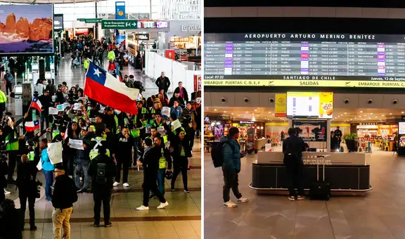 Anuncian huelga de trabajadores en el aeropuerto de Santiago a días de las Fiestas Patrias en Chile