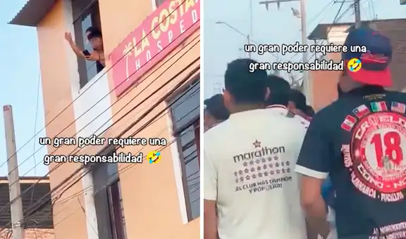 Hincha de la ‘U’ sale por ventana de hostal para alentar a su equipo tras escuchar a la barra: “El club, antes que nada”