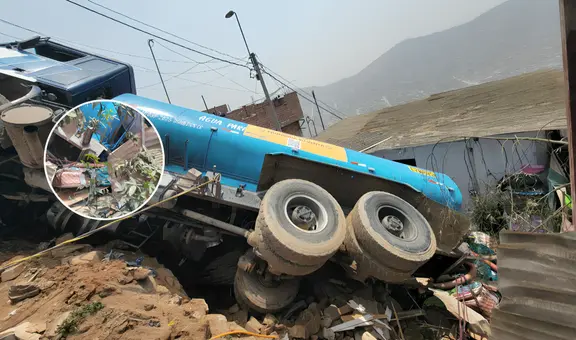 Niña fallece en Villa María del Triunfo luego de que camión cisterna caiga sobre su vivienda