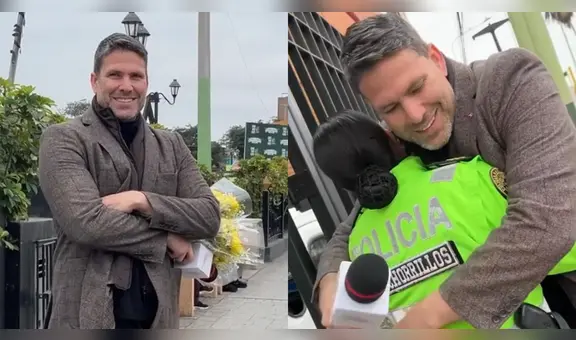 Paco Bazán se une al trend y le regala flores amarillas a mujer policía: esta fue su emotiva reacción