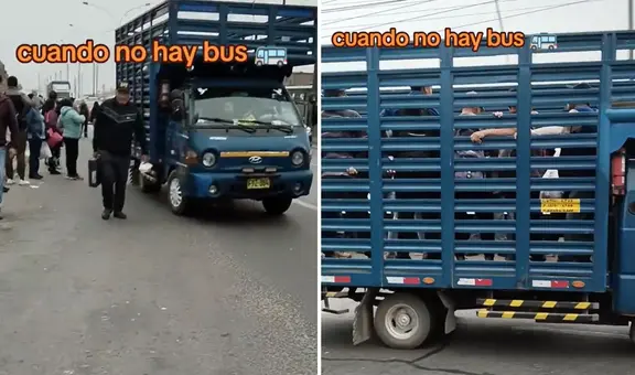 Pasajeros optan por camiones para llegar a sus trabajos: "No hay bus, pero sí ingenio"