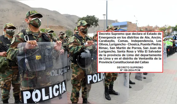 Gobierno oficializa estado de emergencia en 14 distritos de Lima y Callao