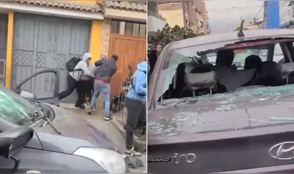 Vecinos golpean y destruyen auto de pareja que intentó estafar a comerciante con falso Yape en Los Olivos