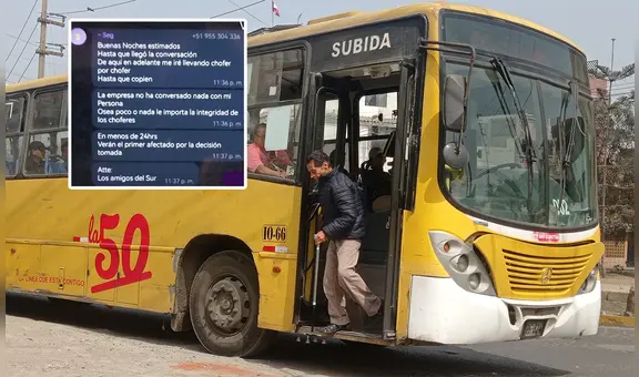 Extorsionan a empresa de transporte 'La 50' de San Juan de Lurigancho: "Me iré llevando chofer por chofer"