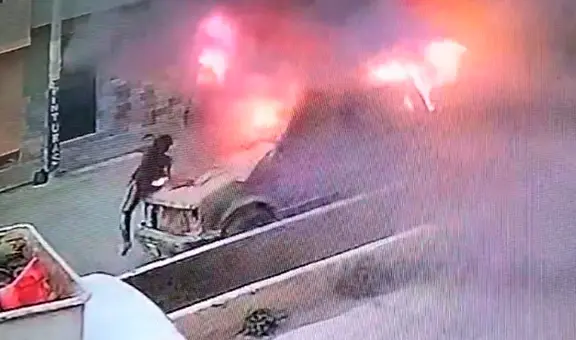 Camioneta se incendia en Chiclayo con una mujer dentro:  víctima terminó en estado crítico por quemaduras