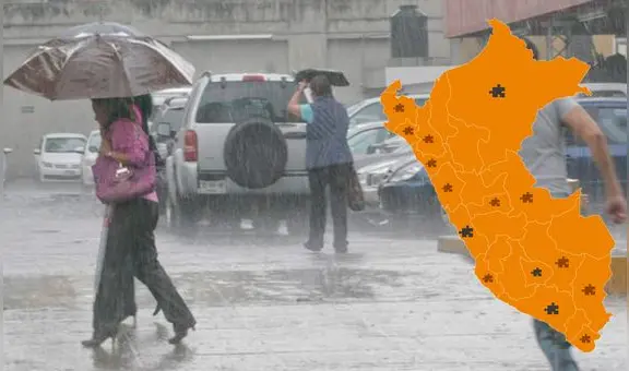 ¡Alerta naranja! Senamhi advierte intensas lluvias y tormentas eléctricas en 20 regiones hasta el 7 de octubre