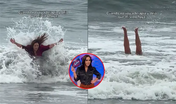 Andrea Llosa sufre grave percance en la playa mientras grababa un spot publicitario: “Así nos revuelca la vida”