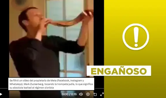No es un “video filtrado” de Mark Zuckerberg tocando trompeta judía en 2024