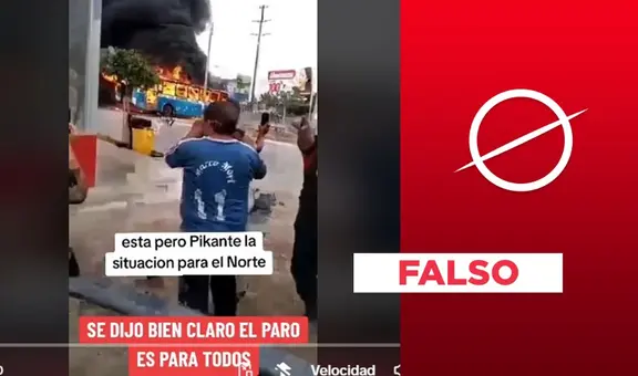 Video no expone incendio de bus en reciente paro nacional de transportistas