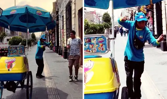 Heladero en Arequipa deja su carrito y se pone a bailar wititi en plena calle: "Ama su cultura"