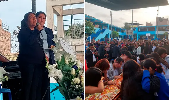 Esposa de docente asesinado en colegio de Ate exige justicia en velatorio: "Lo único que pido es que paremos esto"