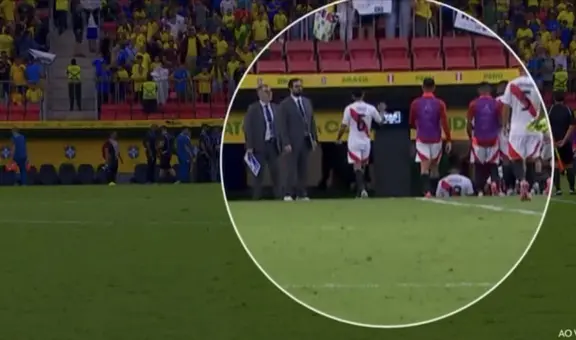 Filtran video de Marcos López derribando el monitor del VAR al finalizar el primer tiempo de Perú vs. Brasil