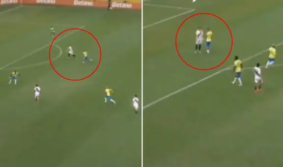 El furioso reclamo de Oliver Sonne a Joao Grimaldo en plena goleada de Brasil a Perú que pasó desapercibido