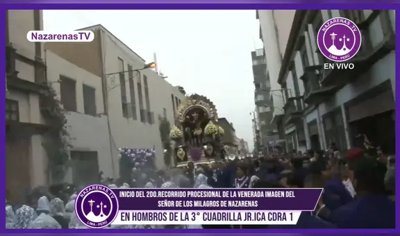 Señor de los Milagros 2024 EN VIVO: imagen del Cristo de Pachacamilla casi se cae HOY 18 de octubre