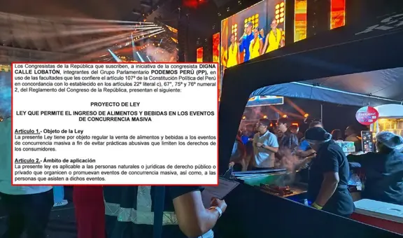 Ingreso libre de alimentos y bebidas a conciertos: ¿qué se sabe de la propuesta presentada en el Congreso?