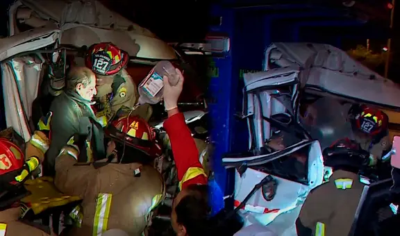 Accidente en la Panamericana Sur deja 2 heridos: copiloto quedó atrapado en camión tras choque con bus