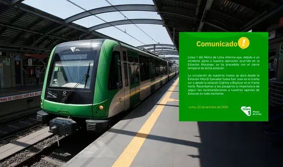 Hombre fallece tras caer a los rieles de tren de la Línea 1 del Metro de Lima