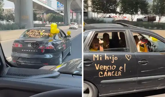 Familia sale a las calles para celebrar que su hijo venció el cáncer: “La esperanza siempre gana”