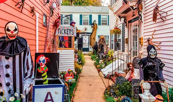 Espeluznante decoración de Halloween: calaveras y monstruos invaden una casa y sorprende a sus vecinos en Estados Unidos
