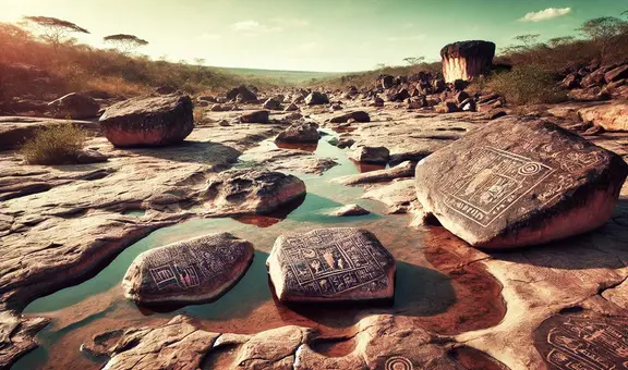 Arqueólogos descubren por extrema sequía en Brasil grabados rupestres de hasta 2.000 años de antigüedad