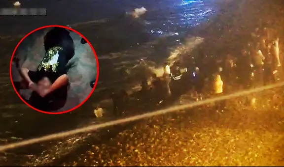 Policías de Chorrillos y bañistas hacen cadena humana para rescatar a mujer que se ahogaba en playa La Herradura