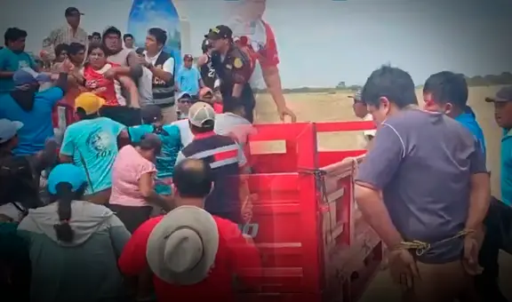 Sechura: ladrones que eran llevados por la Policía fueron retenidos por vecinos y azotados en público