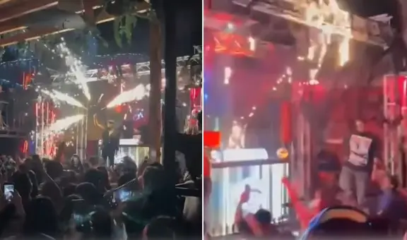 Discoteca en Chiclayo realiza peligroso espectáculo con fuego durante Halloween: DJ casi se quema