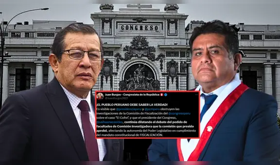 Congresista Juan Burgos critica que Mesa de Directiva dilate dar facultades especiales a su comisión que investiga caso 'Cofre'