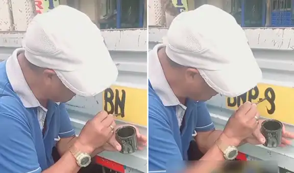 Peruano impacta por su gran pulso para pintar las placas de los autos: “Parece computarizado”