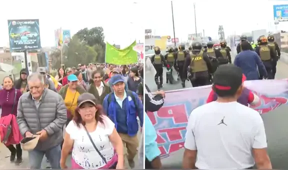 Protesta en Panamericana Norte: vecinos de Carabayllo marchan hacia el PCM para exigir obras de agua y desagüe