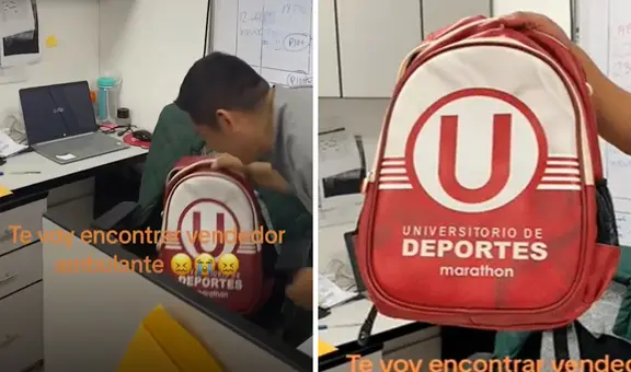 Compró una mochila de la ‘U’, pero detalle desata risas: "El que le vendió es de Alianza"