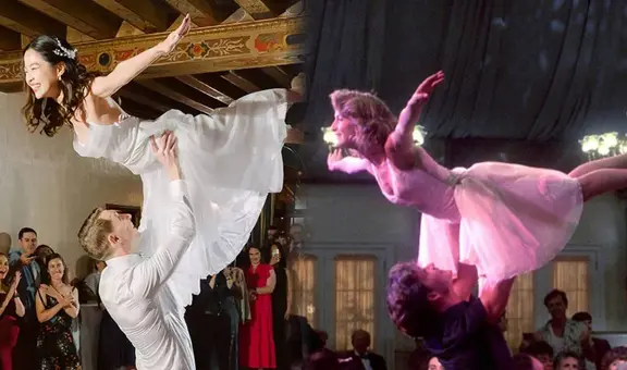 Pareja de esposos recrean escena de 'Dirty Dancing' el día de su boda y se vuelven viral en Estados Unidos