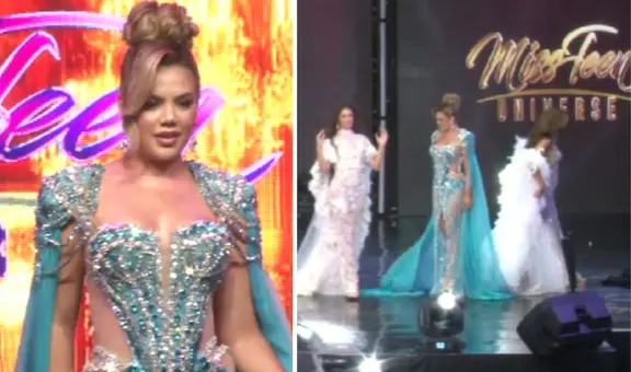 Anne Thorsen, hija de Evelyn Vela, sufre percance en final del Miss Teen Universe 2024: concursante le piso el vestido EN VIVO