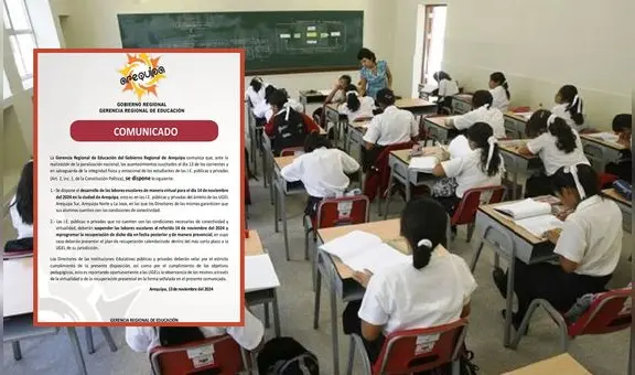 Suspenden clases presenciales en Arequipa este 14 de noviembre por actos de violencia durante el paro nacional