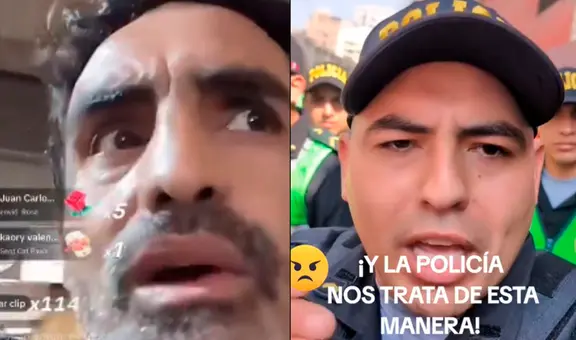 Fernando Llanos se enfrenta a policía que lo empujó por cubrir incendio en el Centro de Lima: “Me has metido una manazo”