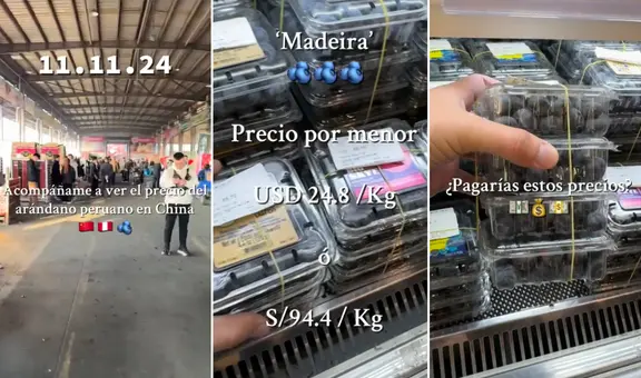 Joven de Perú visita supermercado en China y queda atónito por precio de arándanos peruanos: "¿S/100 el kilo?"